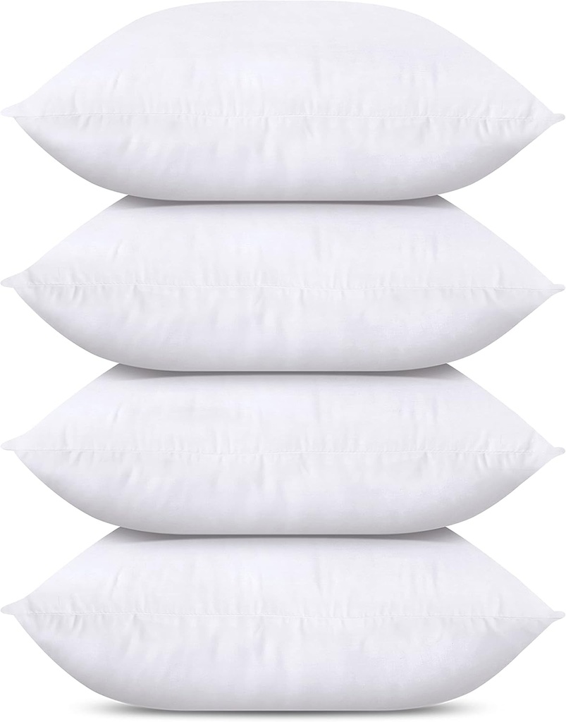 Utopia Bedding Throw Pillows (Set of 4, White), 20 x 20 Inches Pillows for Sofa, Bed and Couch Decorative Stuffer Pillows